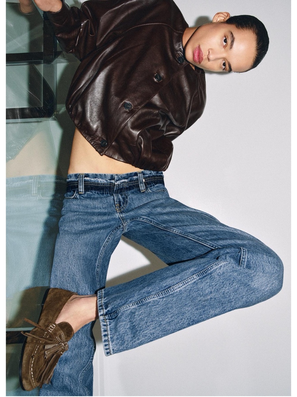 Zara leather tassel loafers